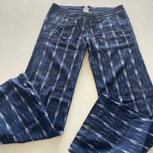 GEORGIE Ikat Wide Leg Low Rise Drawstring Pants